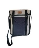 Sacoche explorateur toile 100 pour cent chanvre Marine et Naturel - Le Canebier en Provence_0x2006
